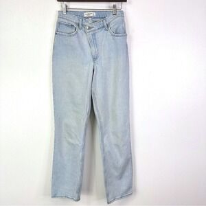 Abercrombie & Fitch The 90s Straight Ultra High Rise Cross Over Button Jeans Siz